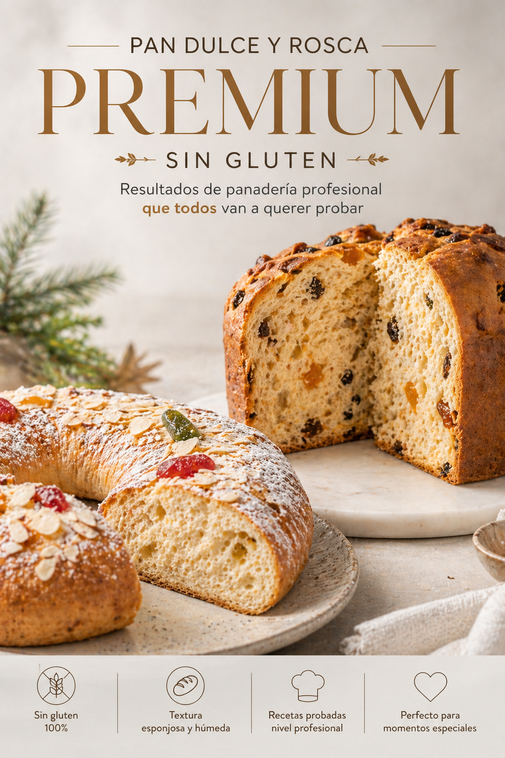 👉 Nivel Premium: Pan Dulce y Rosca Sin Gluten
